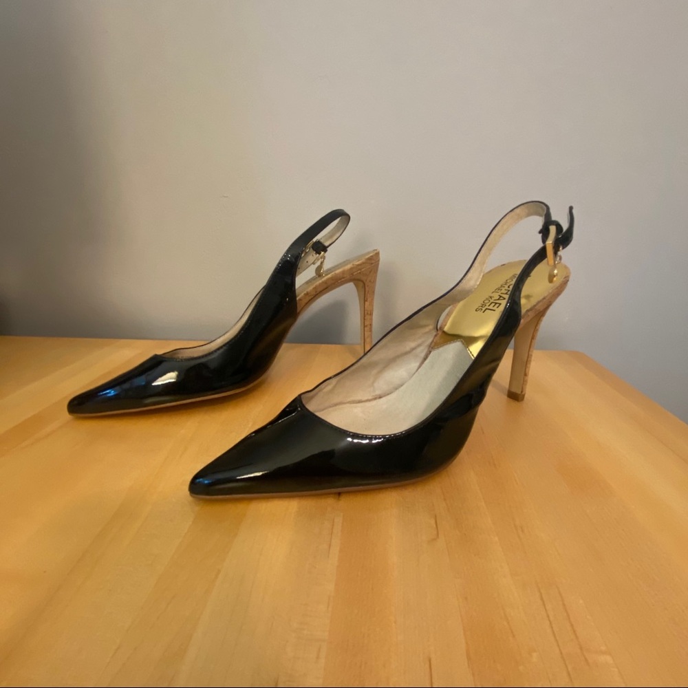 Michael Kors Slingback Pumps - Black/Cork 8M